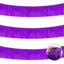 Folha metálica Fringe Garland BEISHIDA, 3 pacotes, 9 m, roxa