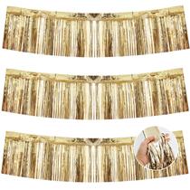 Folha metálica Fringe Garland BEISHIDA, 3 pacotes, champanhe, 9 m