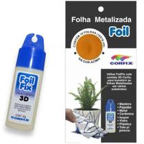 Folha Metalizada Foil Corfix cola contato ouro prata restaur