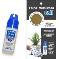 Folha Metalizada Foil Corfix cola contato ouro prata restaur