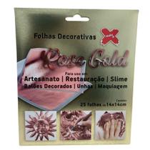 Folha Metalizada Rose Gold Decorativa e Restauro 14x14 cm 25 Folhas - Make+ Folha Metalizada Rose Gold Decorativa e Restauro 14x14 cm 25 Folhas - Make+