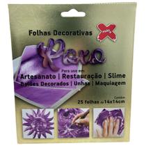 Folha Metalizada Roxa Decorativa e Restauro 14x14 cm 25 Folhas - Make+ Folha Metalizada Roxa Decorativa e Restauro 14x14 cm 25 Folhas - Make+
