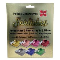 Folha Metalizada Sortidas Decorativa e Restauro 14x14 cm 25 Folhas - Make+ Folha Metalizada Sortidas Decorativa e Restauro 14x14 cm 25 Folhas - Make+