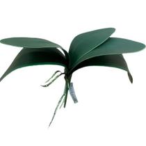 Folha Orquídea Phalaenopsis Artificial 5 Galhos Verde 28cm