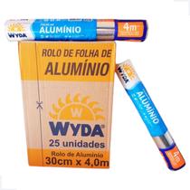 Folha papel aluminio 30 cm 4 metros cx 25 un cozinha assados