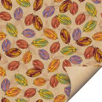 Folha para Ovos de Páscoa Papel Kraft Cacau Tropical 69x89cm - 10 unidades - Cromus - Rizzo