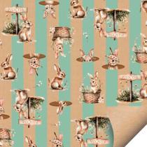 Folha para Ovos de Páscoa Papel Kraft Doce Páscoa Verde 69x89cm - 10 unidades - Cromus - Rizzo