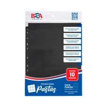 Folha para Pastas 18 Bolsos 3x3 cor Preta c/ 10 Unidades BRA - BC-222C_PRETO_CX