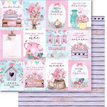 Folha para Scrapbook Dupla Face - Coleção Carinho - Tags - SD-1239