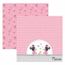 Folha para Scrapbook Dupla Face Disney - Baby Minnie