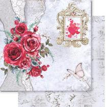 Folha para Scrapbook Dupla Face Elôi Fachado - Coleção Red Roses - Amor não se Mede - SD-1241