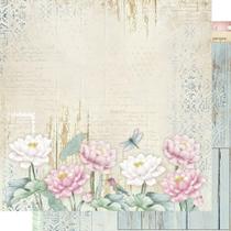 Folha para Scrapbook Dupla Face - Flores, Libélula e Beija-Flor - SD-1167 Folha para Scrapbook Dupla Face - Flores, Libélula e Beija-Flor - SD-1167