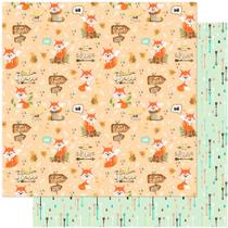 Folha para Scrapbook Dupla Face - Raposa, Esquilo, Bota, Love e Flecha Folha para Scrapbook Dupla Face - Raposa, Esquilo, Bota, Love e Flecha