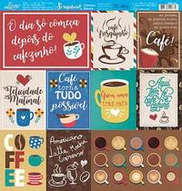Folha para Scrapbook Simples - Tags e Frases de Café Folha para Scrapbook Simples - Tags e Frases de Café