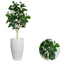 Folhagem Artificial Laranjeira Com Vaso Ondulado Casa Sala