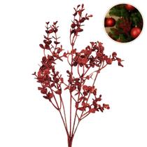 Folhagem De Natal Vermelha Glitter Eucalipto Natal 38Cm