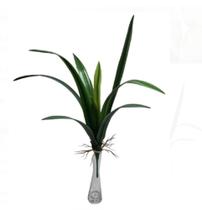 Folhagem De Orquídeas Silicone C/raiz 10 Folhas Longas Flor