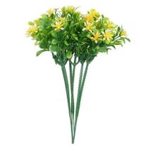 FOLHAGEM PICK FLOR MINI 5 HASTES AMARELO E VERDE 19cm