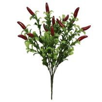 FOLHAGEM PIMENTA PLASTICO X14 VERMELHO 30cm - Flor Arte