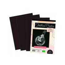 Folhas A4 Pretas Bloco Com 20 Folhas - 180 g/m2 - Jandaia