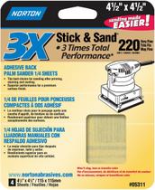 Folhas abrasivas Norton 05310 Stick Sandpaper 220 Grit 11x11cm, pacote com 4 Folhas abrasivas Norton 05310 Stick Sandpaper 220 Grit 11x11cm, pacote com 4