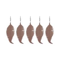 Folhas Artificiais De Plumas Brilhantes 5pcs Ornamento Para Árvore De Natal Decoração De Festa De