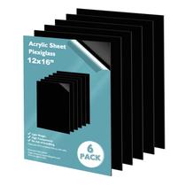 Folhas de acrílico Egofine Black 30x40cm, 1 mm de espessura, pacote com 6 Folhas de acrílico Egofine Black 30x40cm, 1 mm de espessura, pacote com 6