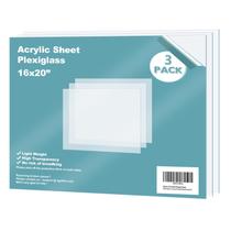 Folhas de acrílico Egofine, pacote com 3, 40,6 x 50,8 cm, 1 mm de espessura, transparentes Folhas de acrílico Egofine, pacote com 3, 40,6 x 50,8 cm, 1 mm de espessura, transparentes