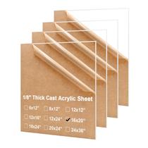 Folhas de acrílico KINLINK 16x20cm, acrílico transparente de 3 mm, pacote com 4 Folhas de acrílico KINLINK 16x20cm, acrílico transparente de 3 mm, pacote com 4