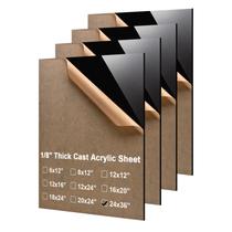 Folhas de acrílico KINLINK 24x36cm, 3 mm, pretas, pacote com 4 unidades para artesanato DIY