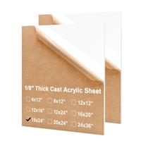 Folhas de acrílico KINLINK 45x60cm 3mm brancas, pacote com 2 unidades para projeto DIY