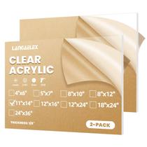Folhas de acrílico Langaelex de 3 mm de espessura 27,9 x 35,6 cm - pacote com 2 Folhas de acrílico Langaelex de 3 mm de espessura 27,9 x 35,6 cm - pacote com 2
