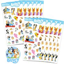 Folhas de adesivos Party Favors Bluey, pacote com 12 unidades para aniversário de crianças