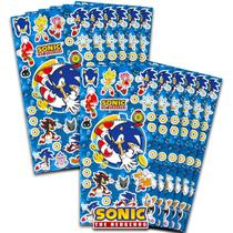 Folhas de adesivos Party Favors Sonic The Hedgehog, pacote com 12 unidades para crianças