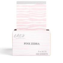Folhas de cabeleireiro Blush Essentials Pink Zebra 500 Sheets
