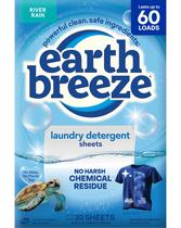 Folhas de detergente para roupa Earth Breeze River Rain 60 lavagens
