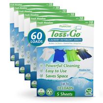 Folhas de detergente para roupa Purcise Lightweight 60 cargas