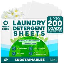 Folhas de detergente para roupa sustentáveis 200 cargas