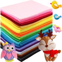 Folhas de feltro Reginary 120 peças 25x25cm, 40 cores variadas, artesanato Folhas de feltro Reginary 120 peças 25x25cm, 40 cores variadas, artesanato