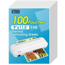 Folhas de laminação KTRIO, pacote 100, 9 x 11,5 polegadas, 5 mil para laminador