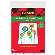 Folhas de laminação Scotch Self-Seal de face única, 9 x 12 polegadas, pacote com 10