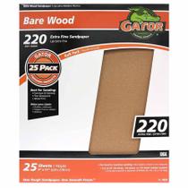 Folhas de lixa GATOR 220 Grit para madeira nua, 9 x 11 polegadas, pacote com 25 Folhas de lixa GATOR 220 Grit para madeira nua, 9 x 11 polegadas, pacote com 25