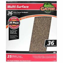 Folhas de lixa Gator Multi-Surface 36 Grit, 9 x 11 polegadas, pacote com 25