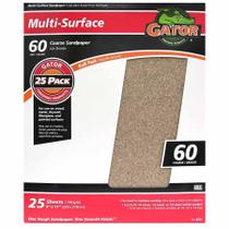Folhas de lixa Gator Multi-Surface 60 Grit, 9 x 11 polegadas, pacote com 25
