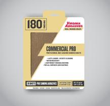 Folhas de lixa Virginia Abrasives Commercial Pro 180 Grit, pacote com 20