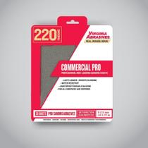Folhas de lixa Virginia Abrasives Commercial Pro 220 Grit 9x11"