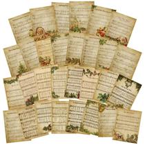 Folhas de Natal vintage Fullhawl, 30 peças, papel de scrapbook, 21,5 x 28 cm