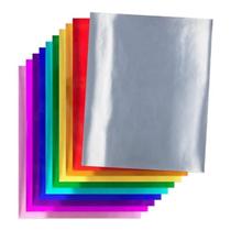 Folhas de papel alumínio Hygloss Metallic 8 cores variadas 24 folhas
