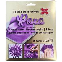 Folhas Decorativas Roxo 14x14cm Com 25fls