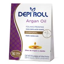 Folhas Depilatórias Corporais DepiRoll Folhas Prontas Argan Oil